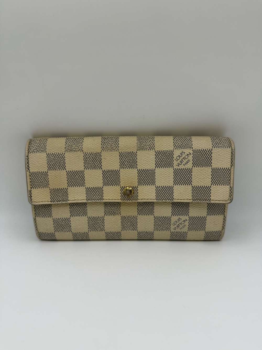 Louis Vuitton Damier Azur Checkered Beige and Blue Wallet